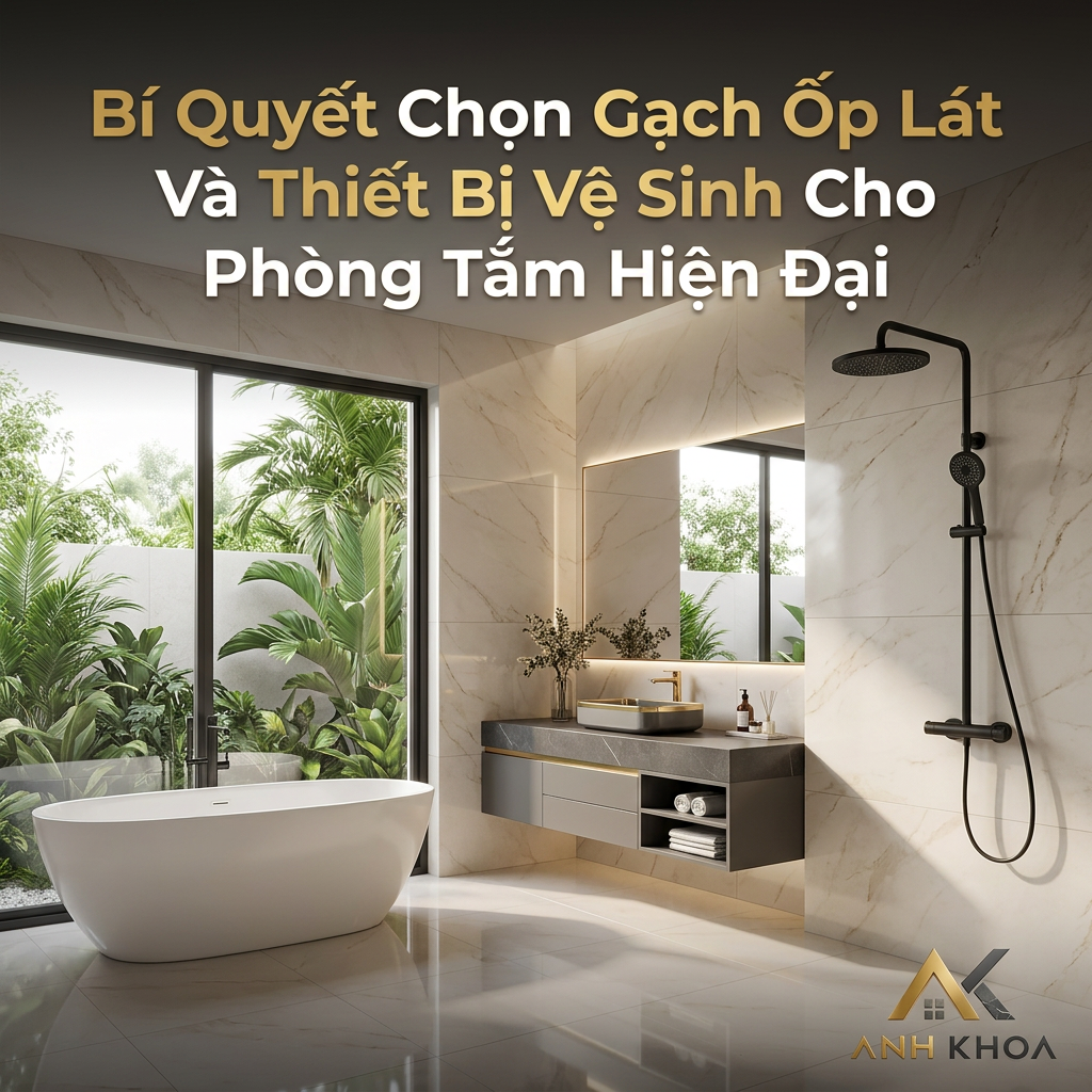 Bí Quyết Chọn Gạch Ốp Lát Và Thiết Bị Vệ Sinh Cho Phòng Tắm Hiện Đại