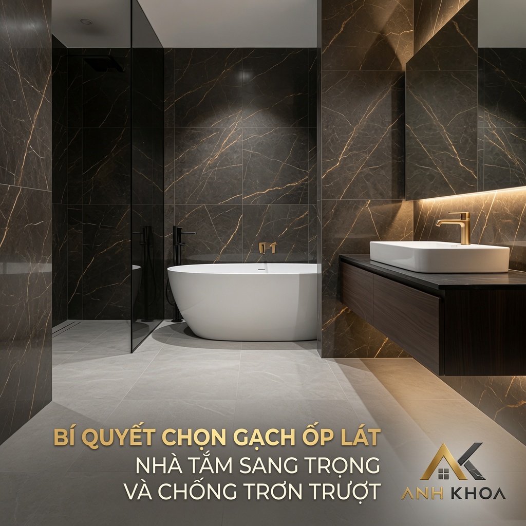 Bí Quyết Chọn Gạch Ốp Lát Nhà Tắm Sang Trọng Và Chống Trơn Trượt
