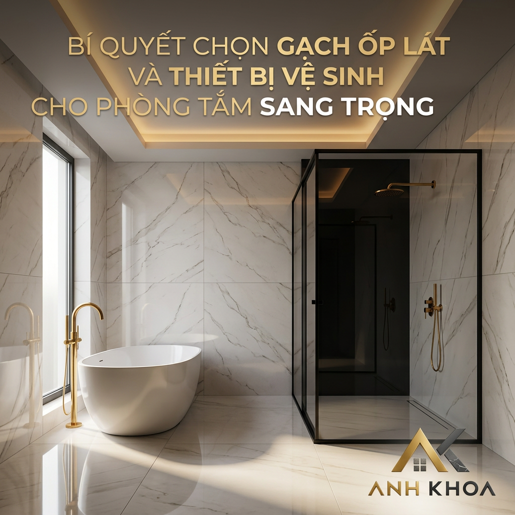 Bí Quyết Chọn Gạch Ốp Lát Và Thiết Bị Vệ Sinh Cho Phòng Tắm Sang Trọng