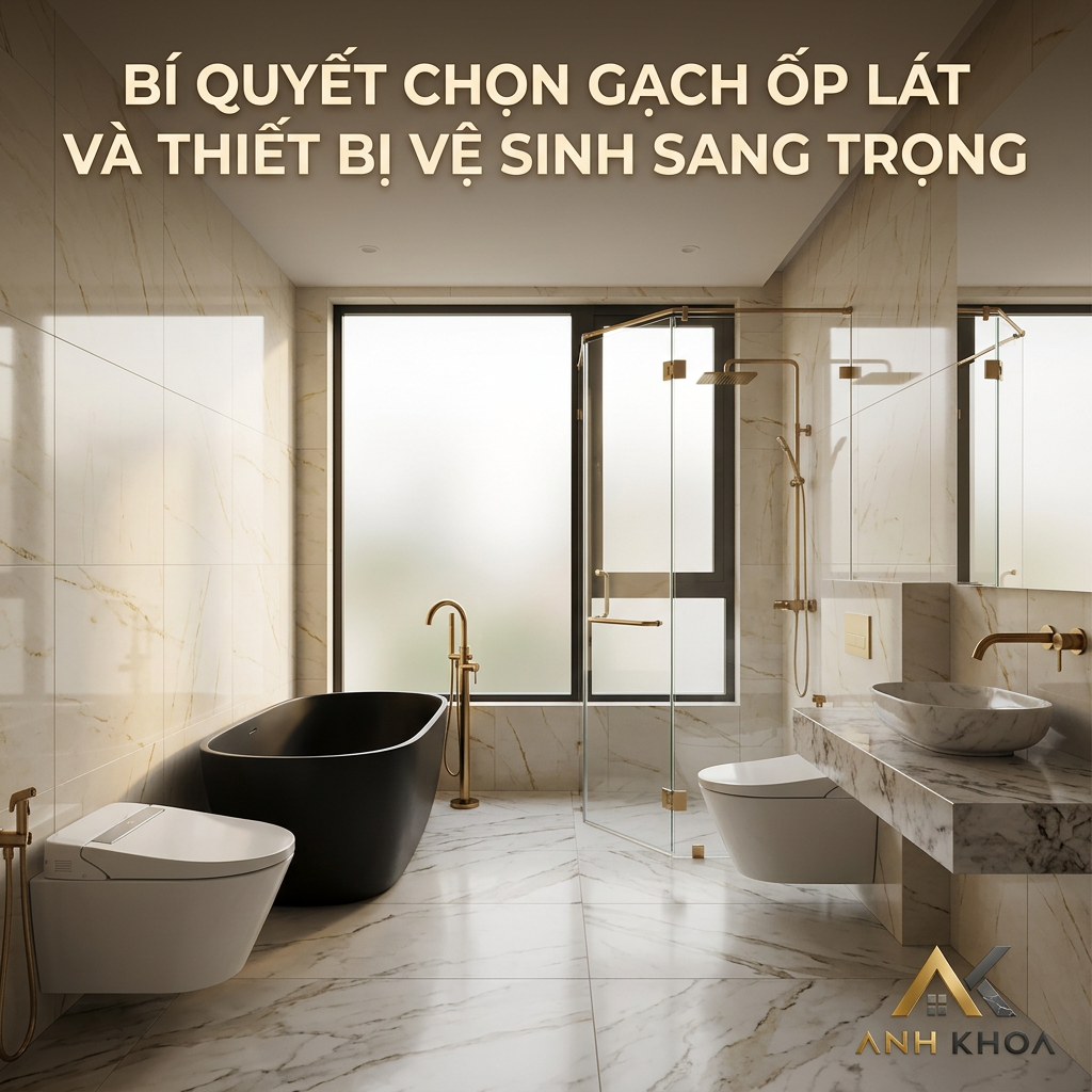 Bí Quyết Chọn Gạch Ốp Lát Và Thiết Bị Vệ Sinh Sang Trọng Cho Nhà Phố Hiện Đại
