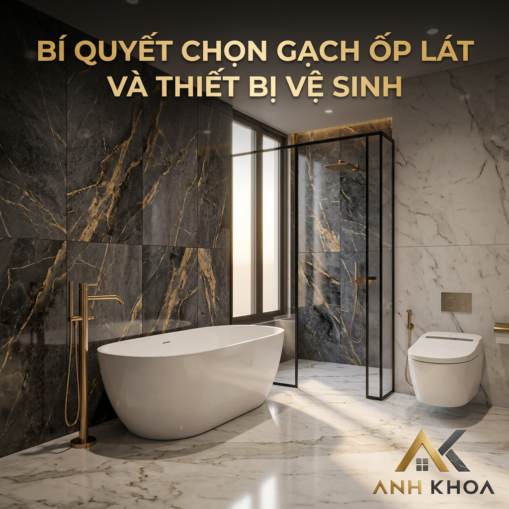 Bí Quyết Chọn Gạch Ốp Lát Và Thiết Bị Vệ Sinh Cho Nhà Tắm Sang Trọng, Đẳng Cấp