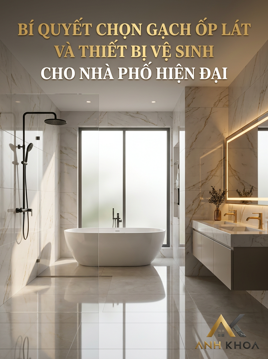 Bí Quyết Chọn Gạch Ốp Lát Và Thiết Bị Vệ Sinh Cho Nhà Phố Hiện Đại