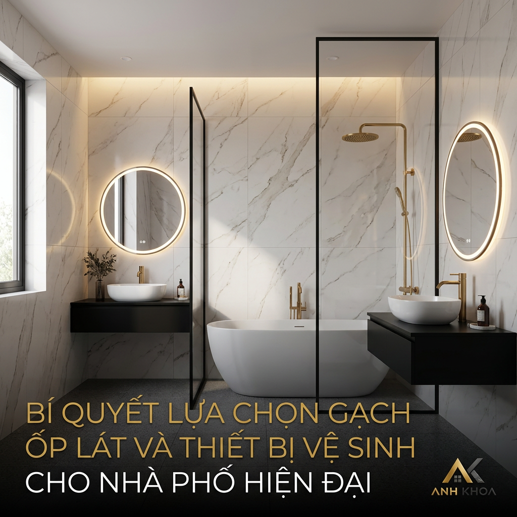 Bí Quyết Lựa Chọn Gạch Ốp Lát Và Thiết Bị Vệ Sinh Cho Nhà Phố Hiện Đại