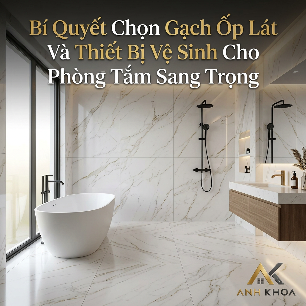 Bí Quyết Chọn Gạch Ốp Lát Và Thiết Bị Vệ Sinh Cho Phòng Tắm Sang Trọng