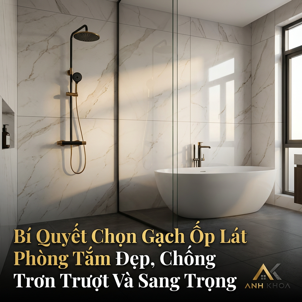 Bí Quyết Chọn Gạch Ốp Lát Phòng Tắm Đẹp, Chống Trơn Trượt Và Sang Trọng