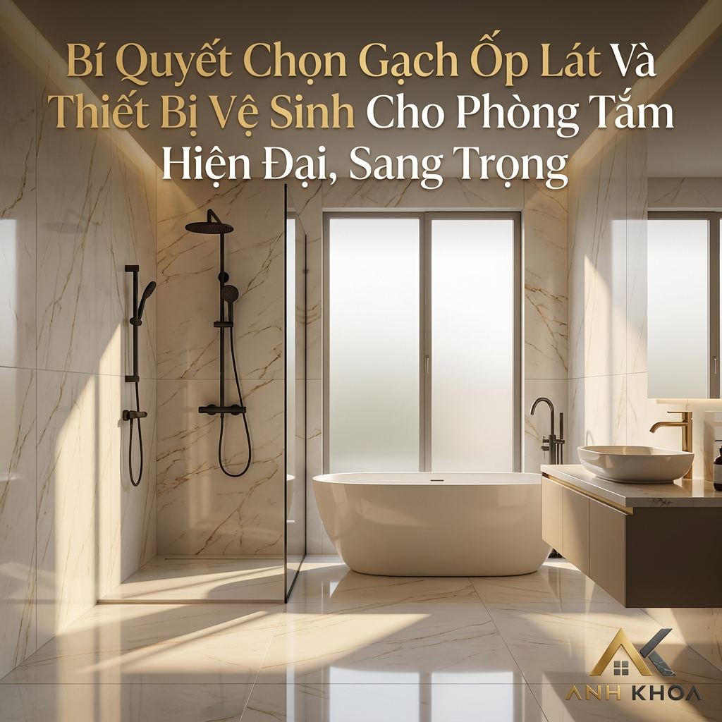 Bí Quyết Chọn Gạch Ốp Lát Và Thiết Bị Vệ Sinh Cho Phòng Tắm Hiện Đại, Sang Trọng