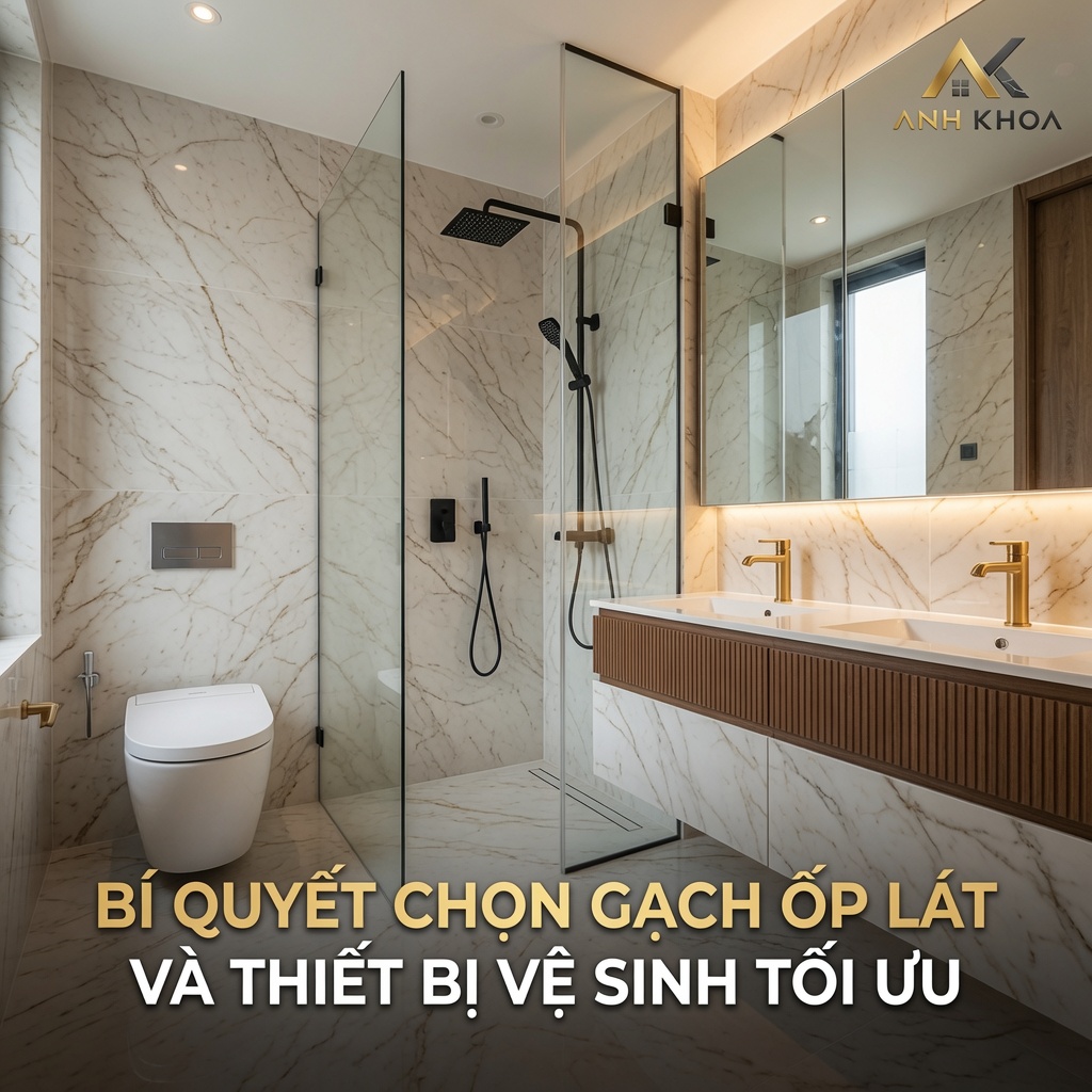 Bí quyết chọn gạch ốp lát và thiết bị vệ sinh tối ưu cho nhà phố hiện đại