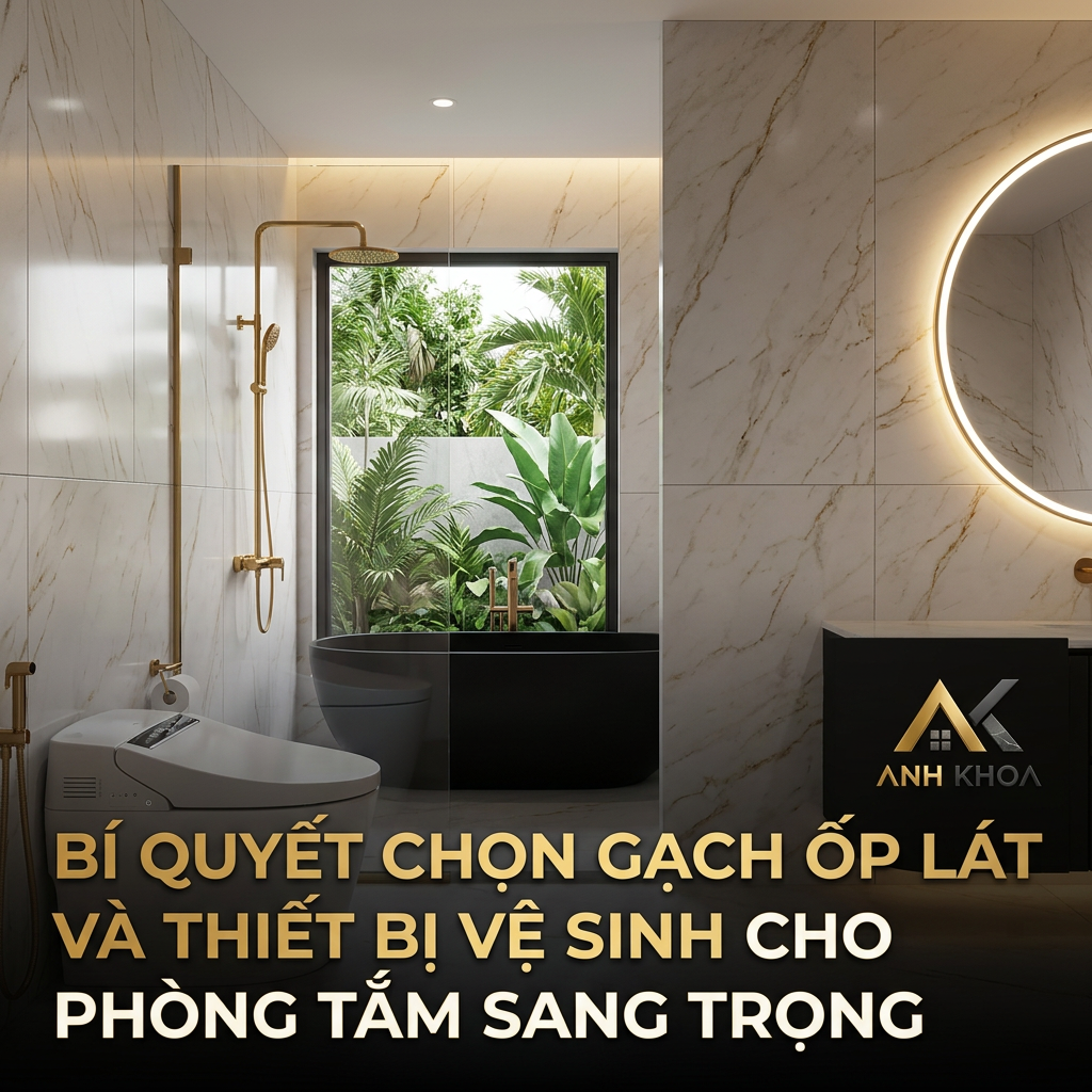 Bí Quyết Chọn Gạch Ốp Lát Và Thiết Bị Vệ Sinh Cho Phòng Tắm Sang Trọng