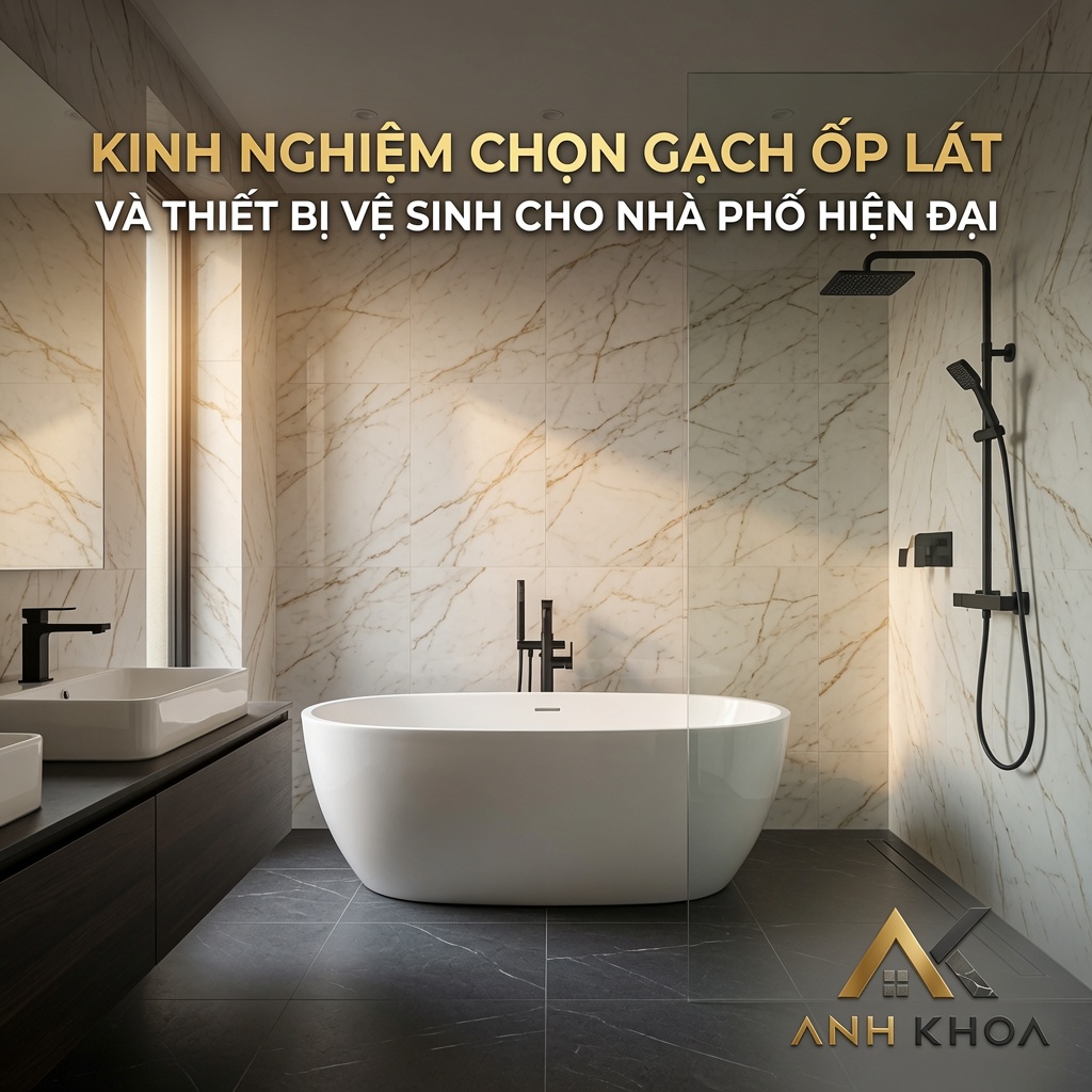 Kinh Nghiệm Chọn Gạch Ốp Lát Và Thiết Bị Vệ Sinh Cho Nhà Phố Hiện Đại