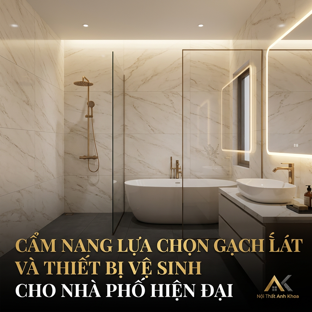 Cẩm Nang Lựa Chọn Gạch Ốp Lát Và Thiết Bị Vệ Sinh Cho Nhà Phố Hiện Đại