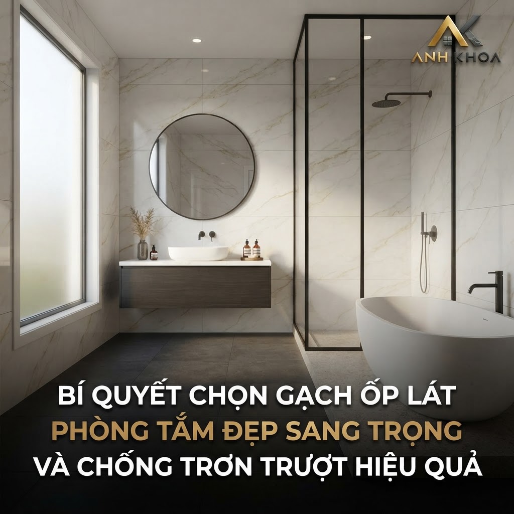 Bí Quyết Chọn Gạch Ốp Lát Phòng Tắm Đẹp Sang Trọng Và Chống Trơn Trượt Hiệu Quả
