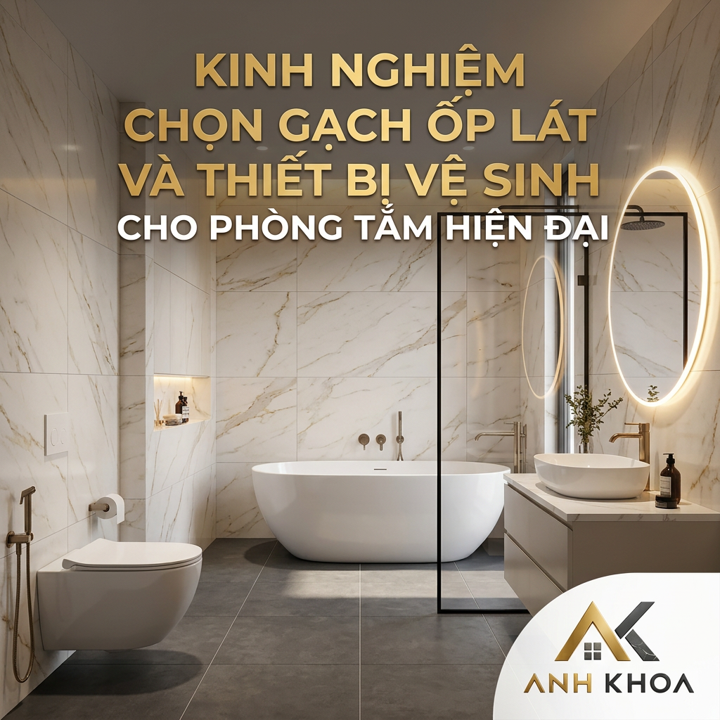 Kinh Nghiệm Chọn Gạch Ốp Lát Và Thiết Bị Vệ Sinh Cho Phòng Tắm Hiện Đại