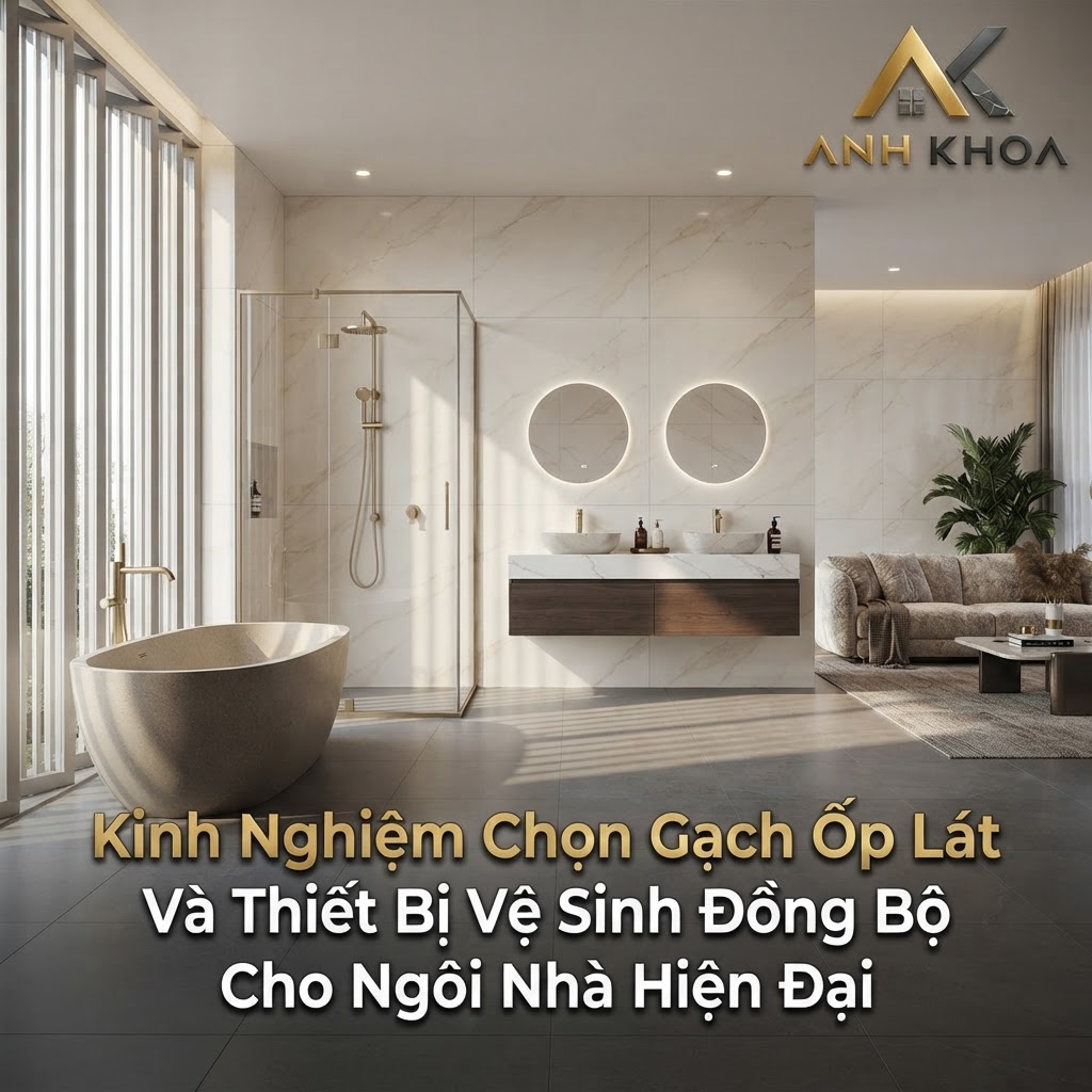 Kinh Nghiệm Chọn Gạch Ốp Lát Và Thiết Bị Vệ Sinh Đồng Bộ Cho Ngôi Nhà Hiện Đại