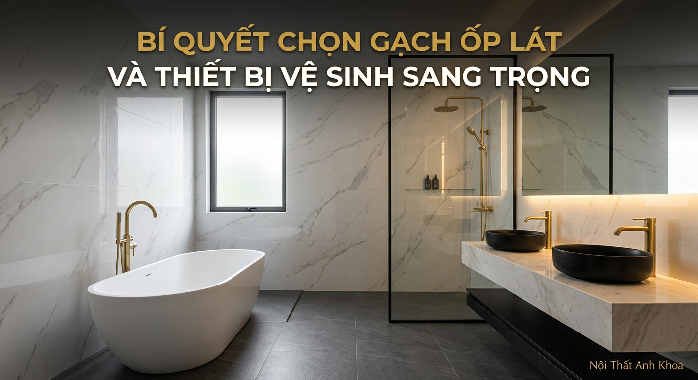 Bí Quyết Chọn Gạch Ốp Lát Và Thiết Bị Vệ Sinh Cho Nhà Tắm Sang Trọng