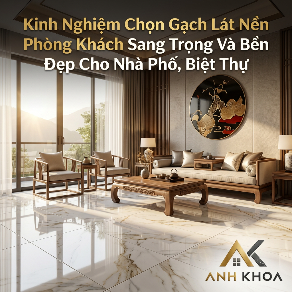 Kinh Nghiệm Chọn Gạch Lát Nền Phòng Khách Sang Trọng Và Bền Đẹp Cho Nhà Phố, Biệt Thự