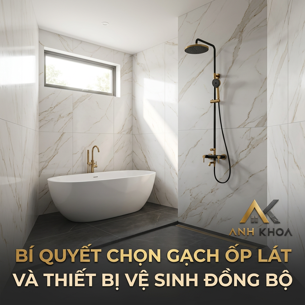 Bí Quyết Chọn Gạch Ốp Lát Và Thiết Bị Vệ Sinh Đồng Bộ Cho Phòng Tắm Sang Trọng