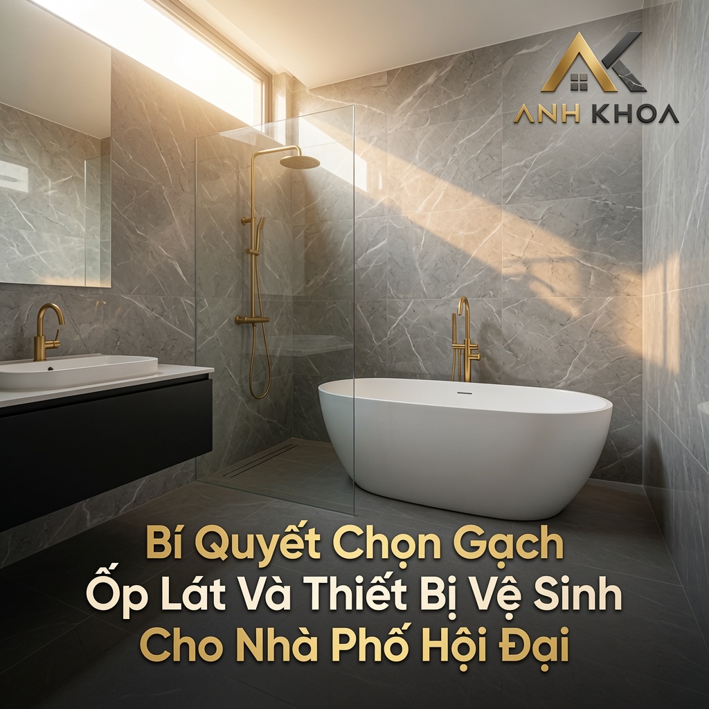 Bí Quyết Chọn Gạch Ốp Lát Và Thiết Bị Vệ Sinh Cho Nhà Phố Hiện Đại