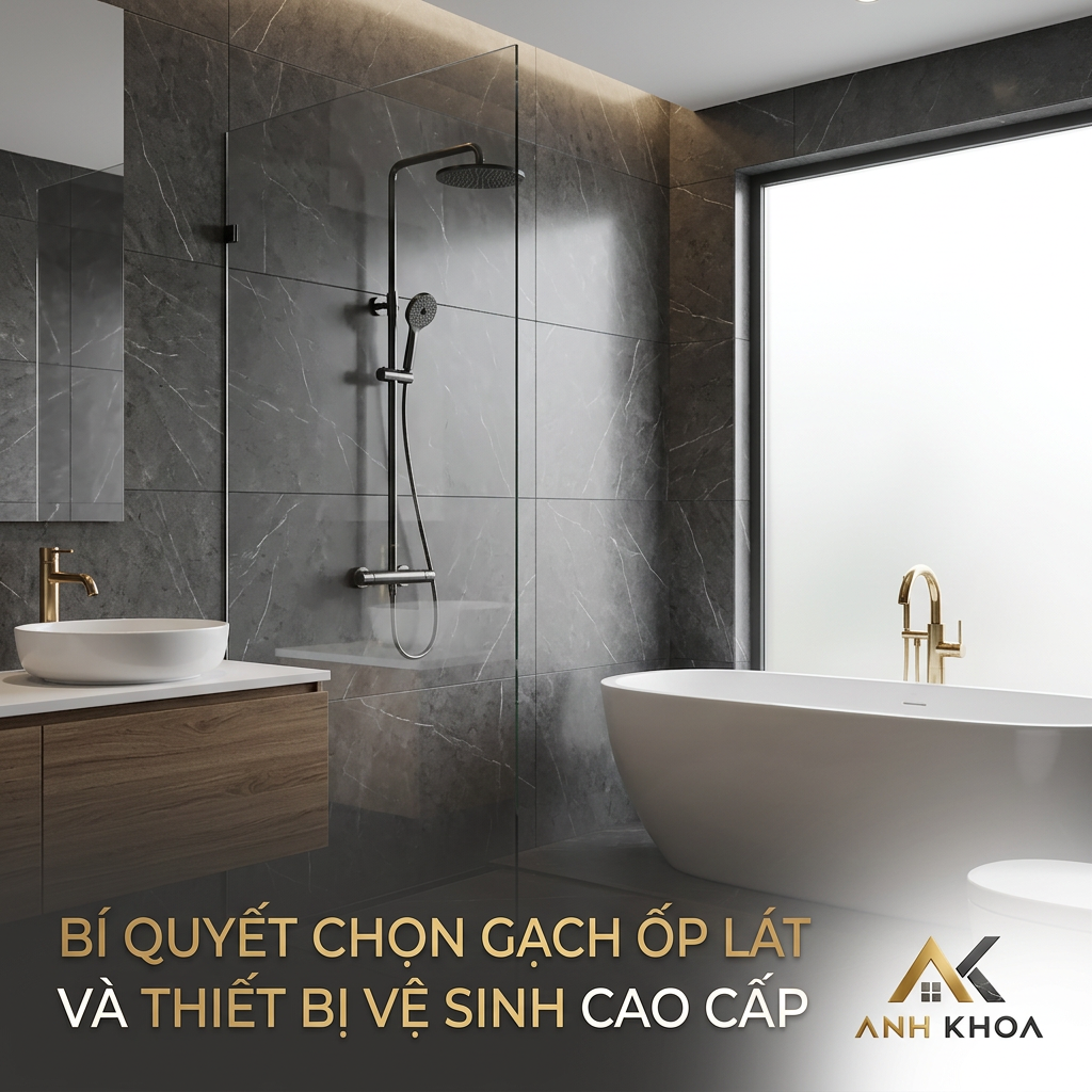 Bí Quyết Chọn Gạch Ốp Lát Và Thiết Bị Vệ Sinh Cao Cấp Cho Phòng Tắm Hiện Đại