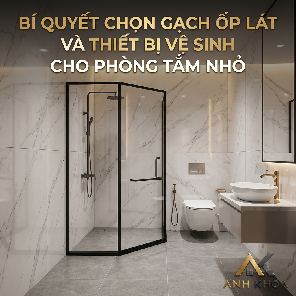 Bí Quyết Chọn Gạch Ốp Lát Và Thiết Bị Vệ Sinh Cho Phòng Tắm Nhỏ Đẹp Sang Trọng