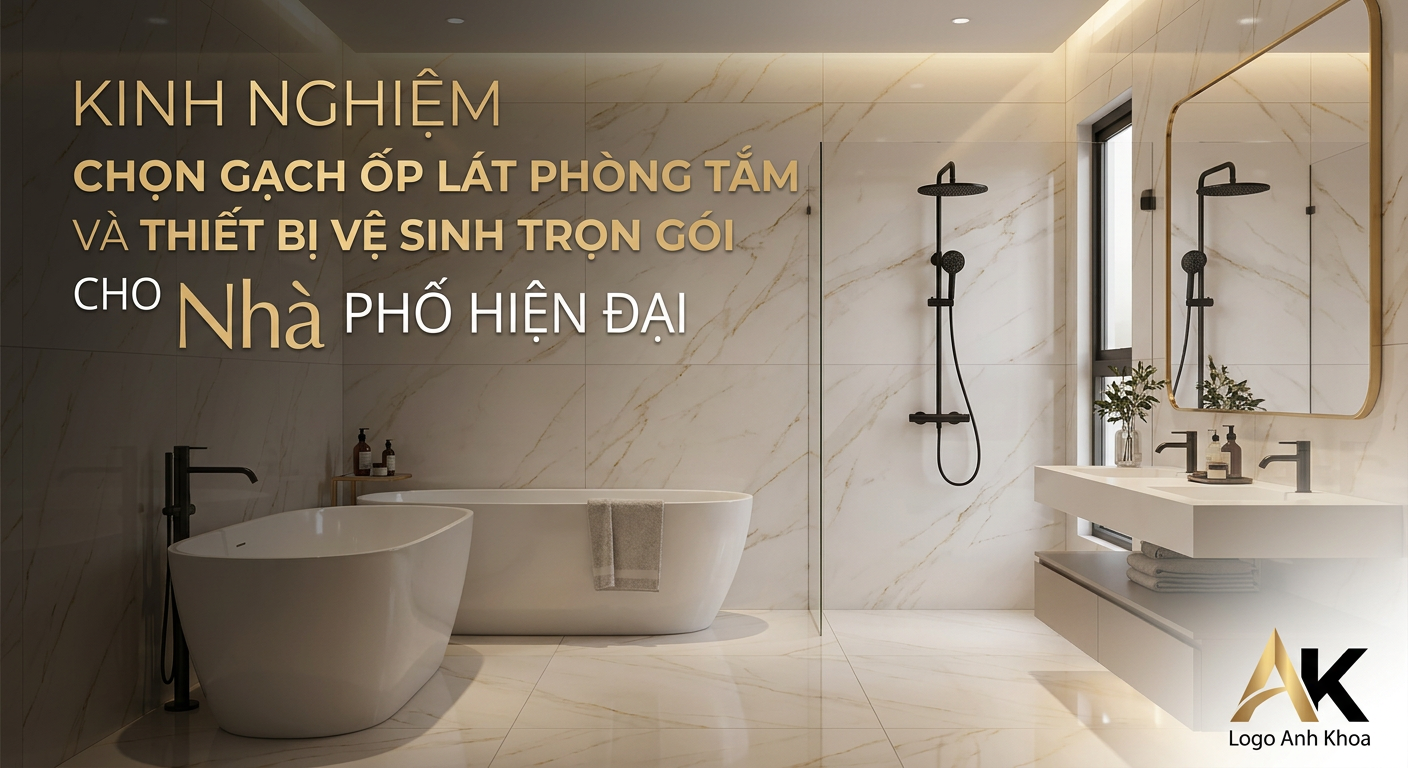 Kinh Nghiệm Chọn Gạch Ốp Lát Phòng Tắm Và Thiết Bị Vệ Sinh Trọn Gói Cho Nhà Phố Hiện Đại