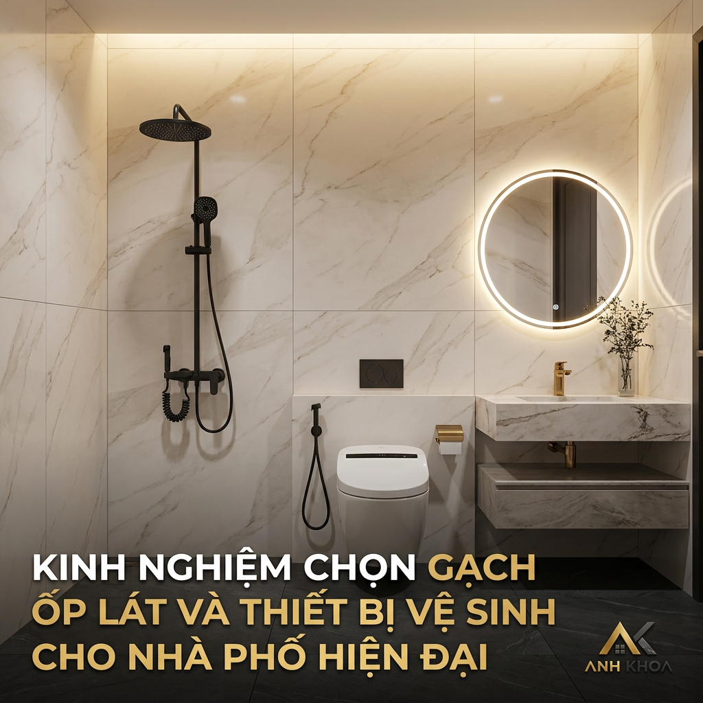 Kinh Nghiệm Chọn Gạch Ốp Lát Và Thiết Bị Vệ Sinh Cho Nhà Phố Hiện Đại