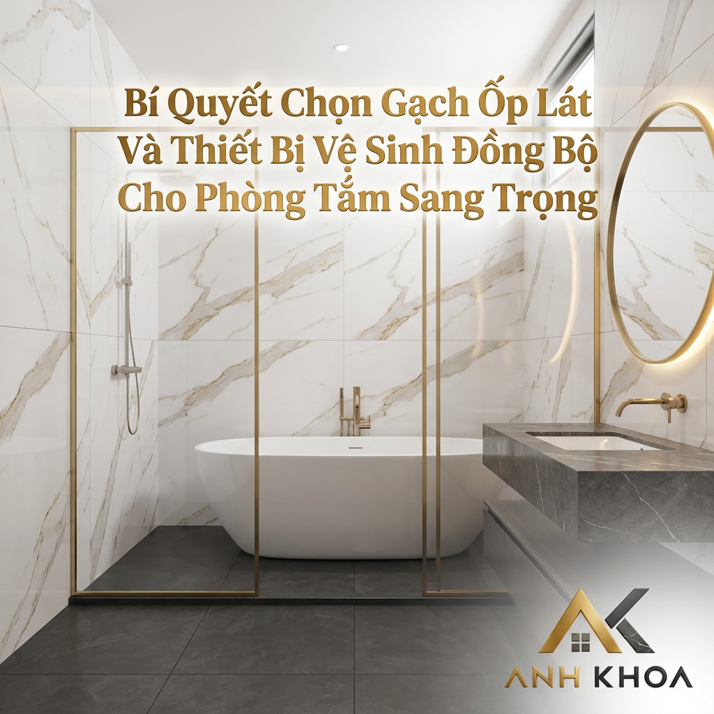 Bí Quyết Chọn Gạch Ốp Lát Và Thiết Bị Vệ Sinh Đồng Bộ Cho Phòng Tắm Sang Trọng