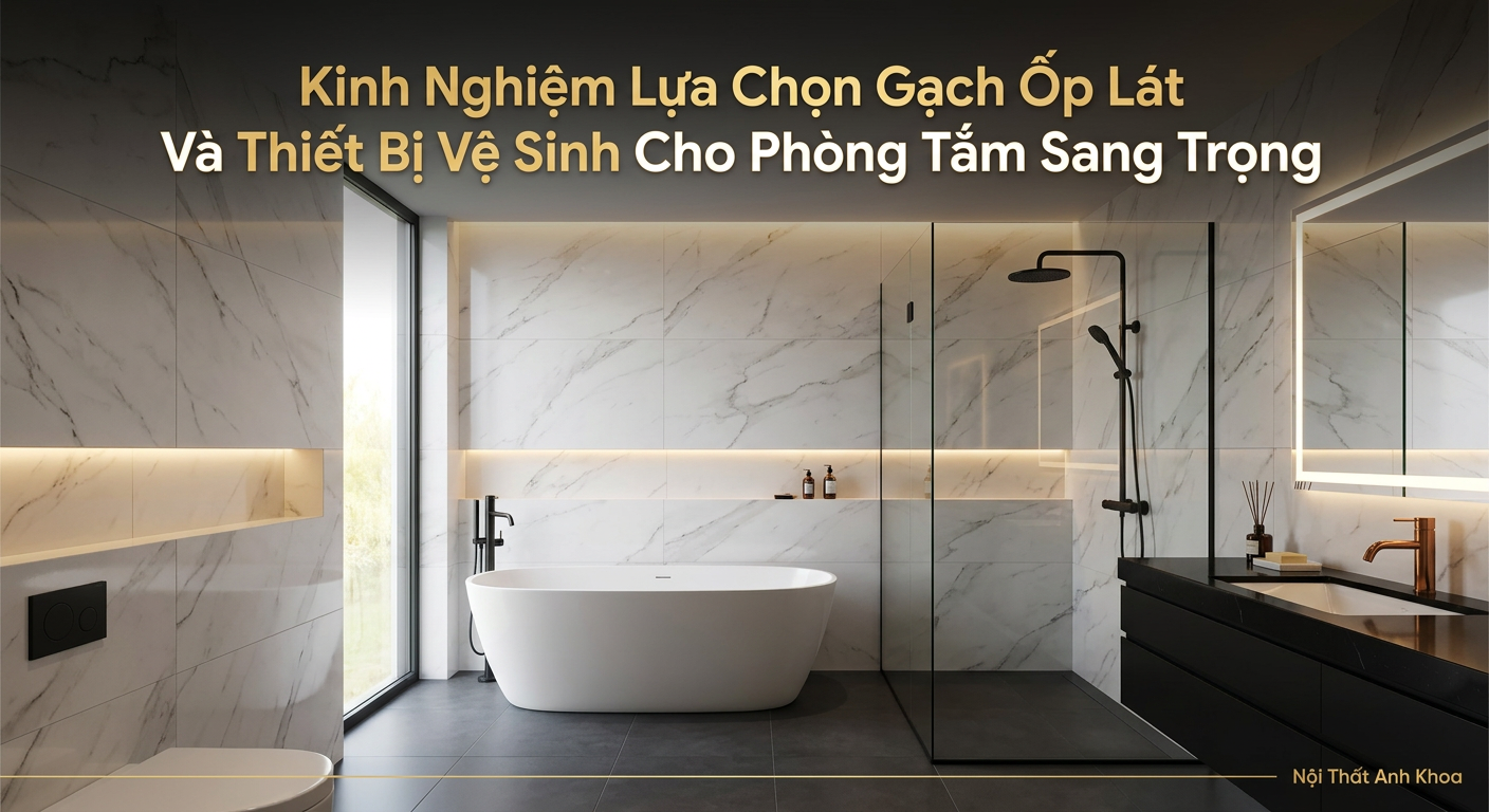 Kinh Nghiệm Lựa Chọn Gạch Ốp Lát Và Thiết Bị Vệ Sinh Cho Phòng Tắm Sang Trọng