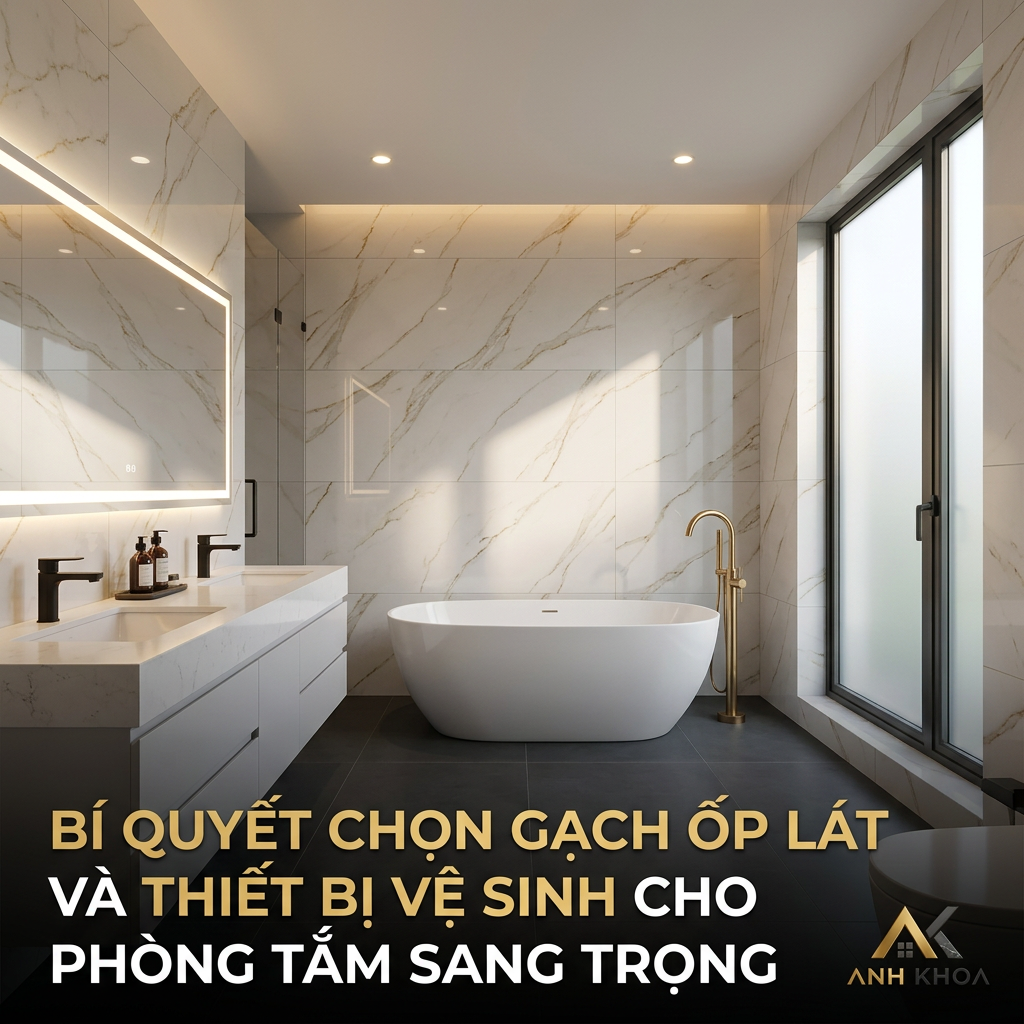 Bí Quyết Chọn Gạch Ốp Lát Và Thiết Bị Vệ Sinh Cho Phòng Tắm Sang Trọng