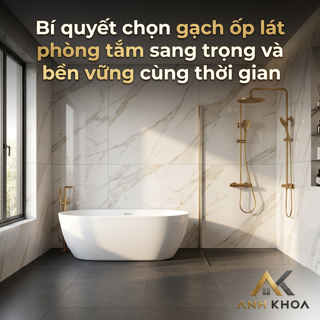 Bí quyết chọn gạch ốp lát phòng tắm sang trọng và bền vững cùng thời gian