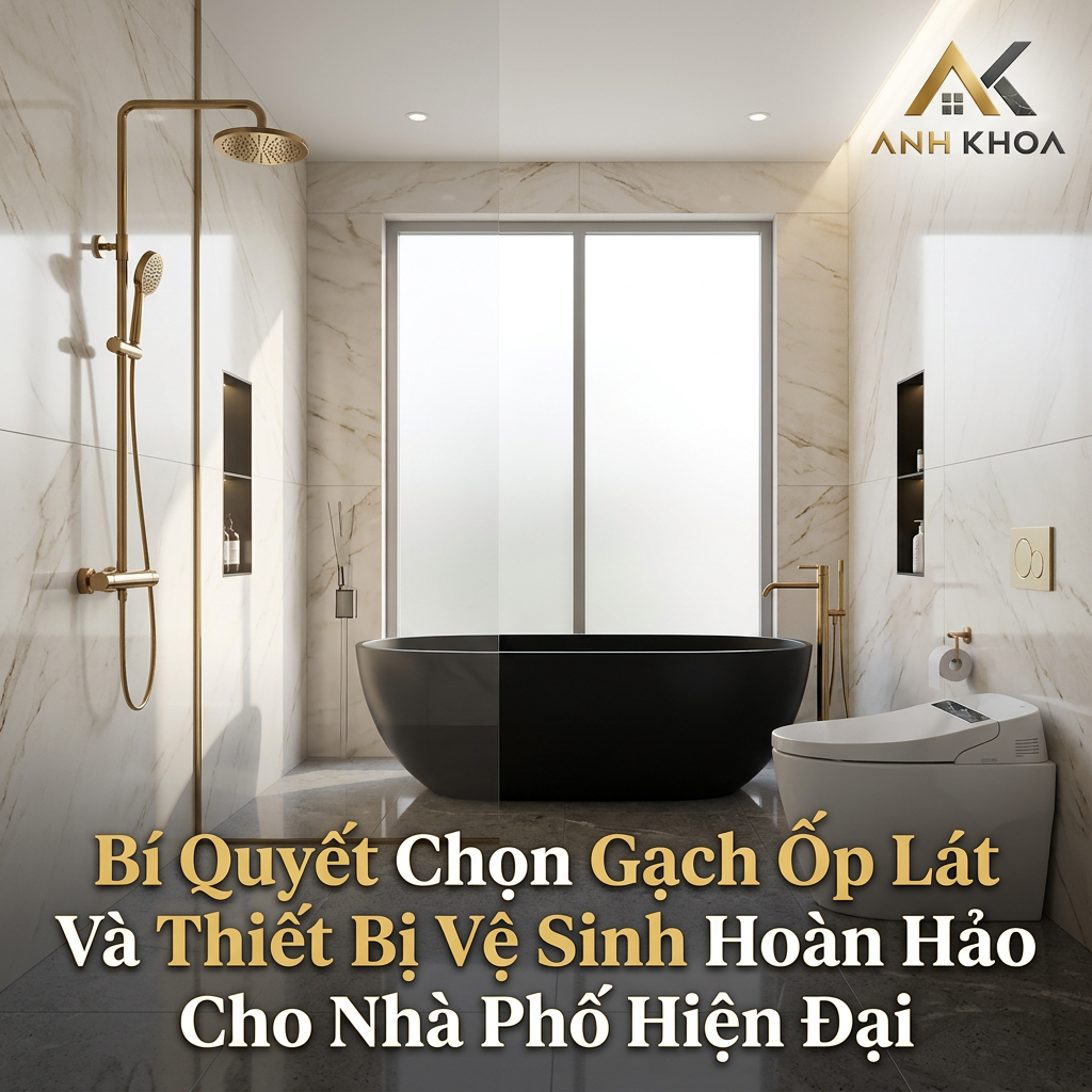 Bí Quyết Chọn Gạch Ốp Lát Và Thiết Bị Vệ Sinh Hoàn Hảo Cho Nhà Phố Hiện Đại