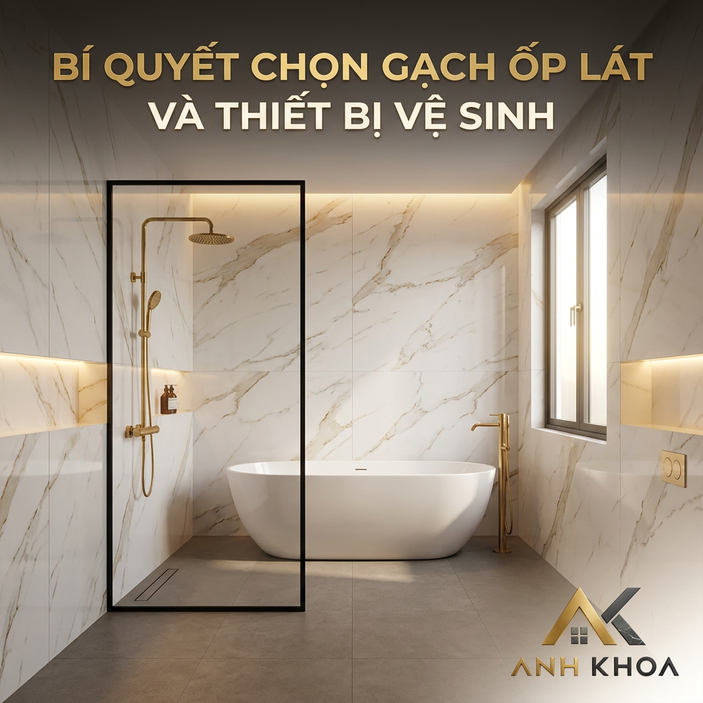 Bí Quyết Chọn Gạch Ốp Lát Và Thiết Bị Vệ Sinh Sang Trọng Cho Nhà Phố Hiện Đại