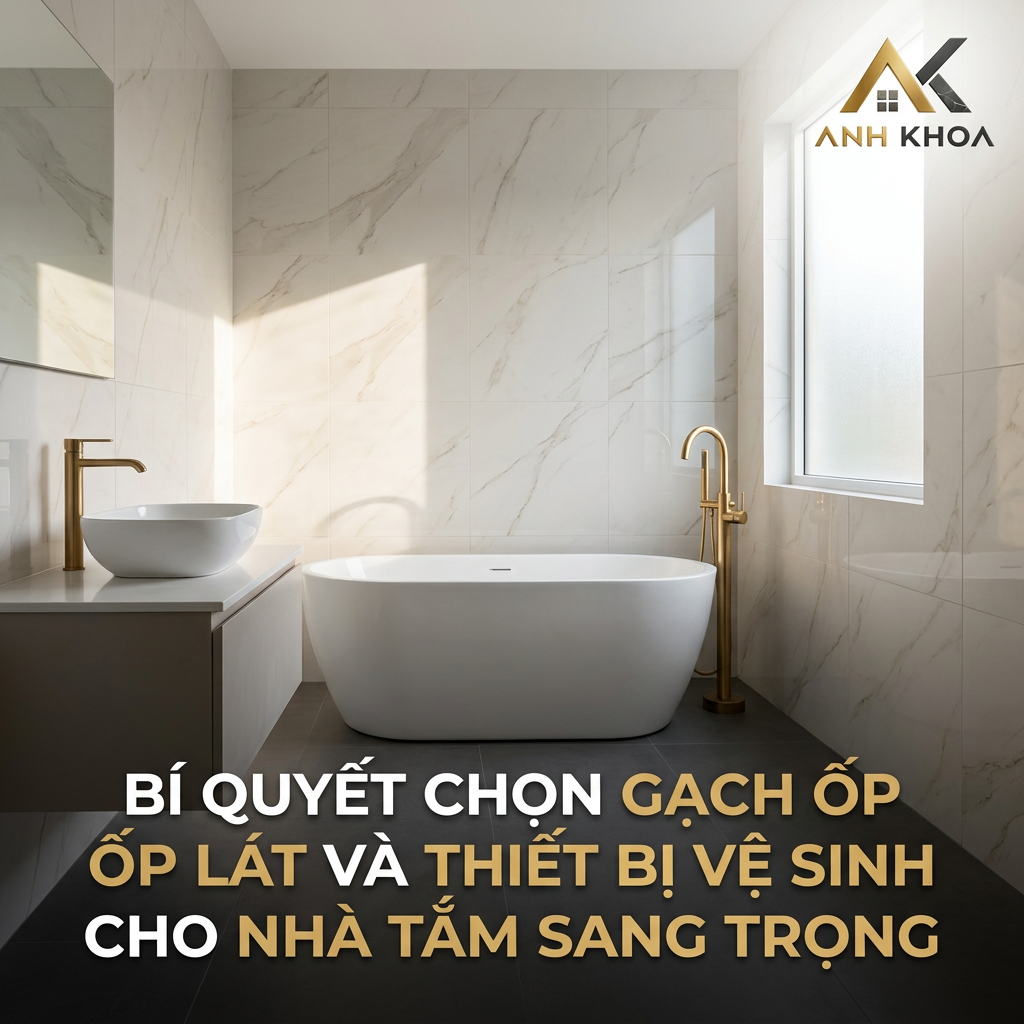 Bí Quyết Chọn Gạch Ốp Lát Và Thiết Bị Vệ Sinh Cho Nhà Tắm Sang Trọng, Bền Đẹp