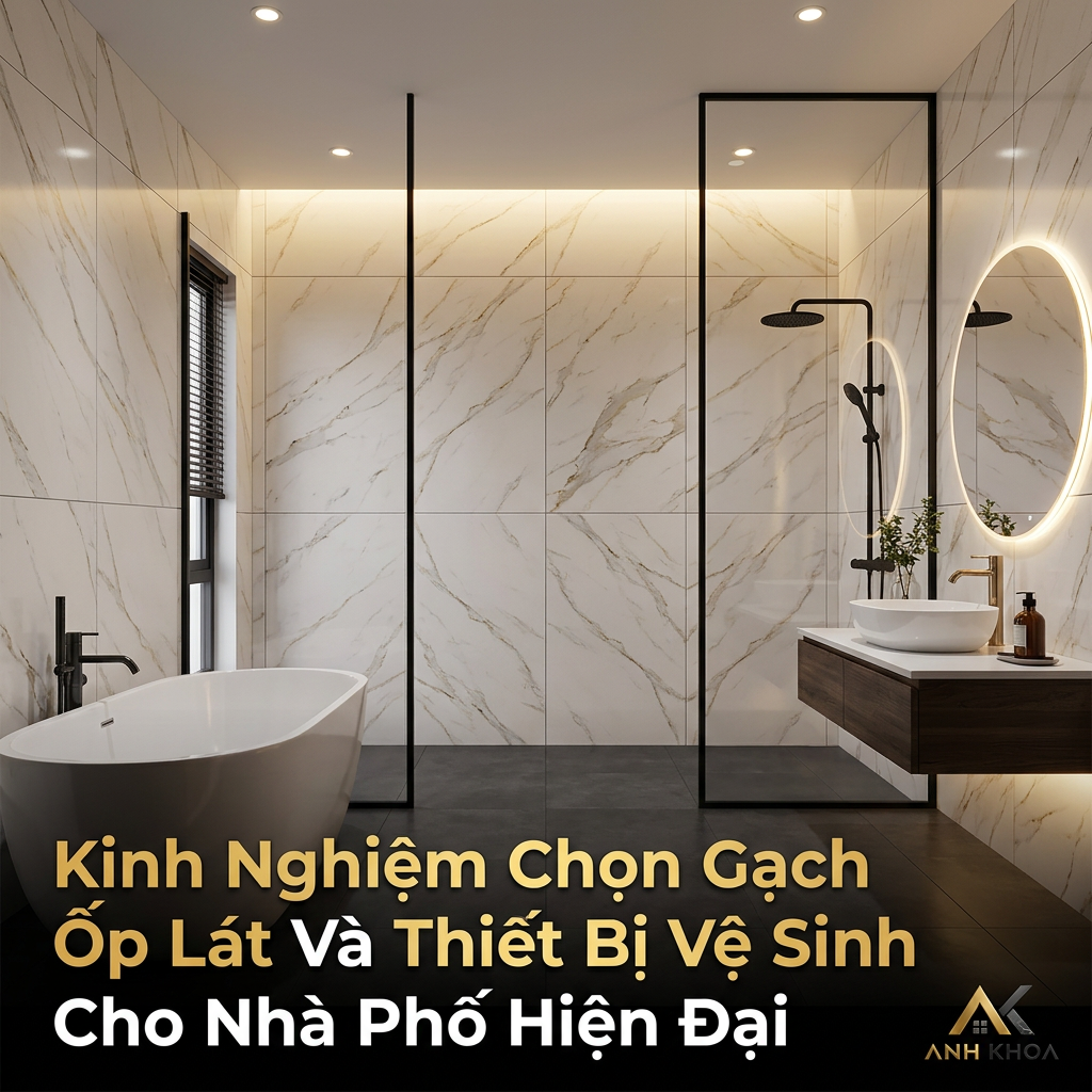 Kinh Nghiệm Chọn Gạch Ốp Lát Và Thiết Bị Vệ Sinh Cho Nhà Phố Hiện Đại