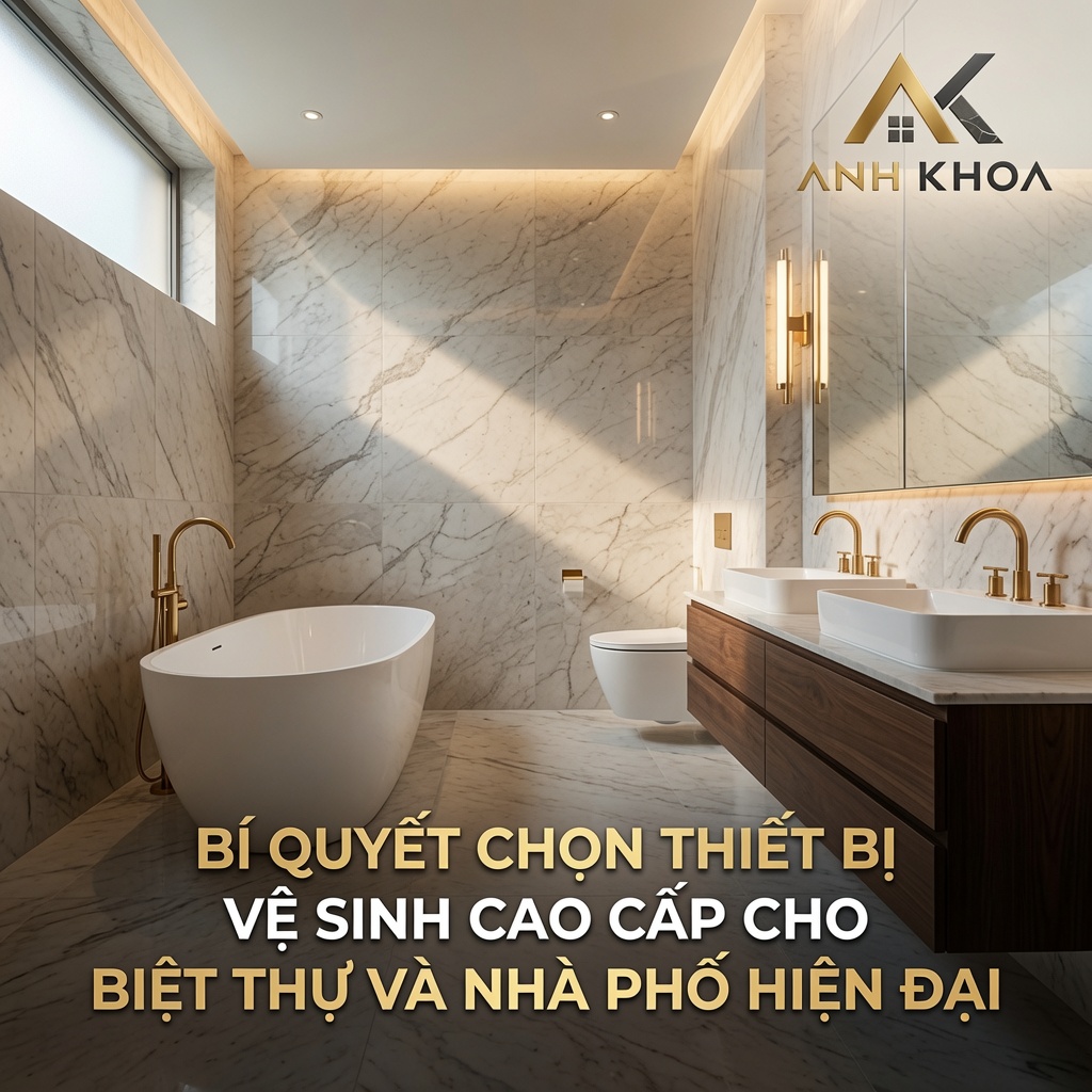 Bí quyết chọn thiết bị vệ sinh cao cấp cho biệt thự và nhà phố hiện đại