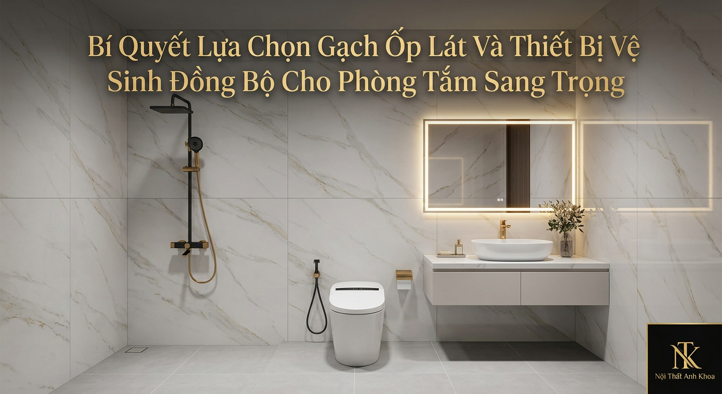 Bí Quyết Lựa Chọn Gạch Ốp Lát Và Thiết Bị Vệ Sinh Đồng Bộ Cho Phòng Tắm Sang Trọng