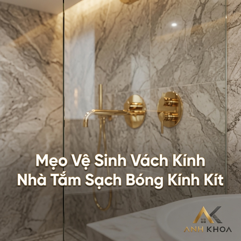 Mẹo Vệ Sinh Vách Kính Nhà Tắm Sạch Bóng Kính Kít