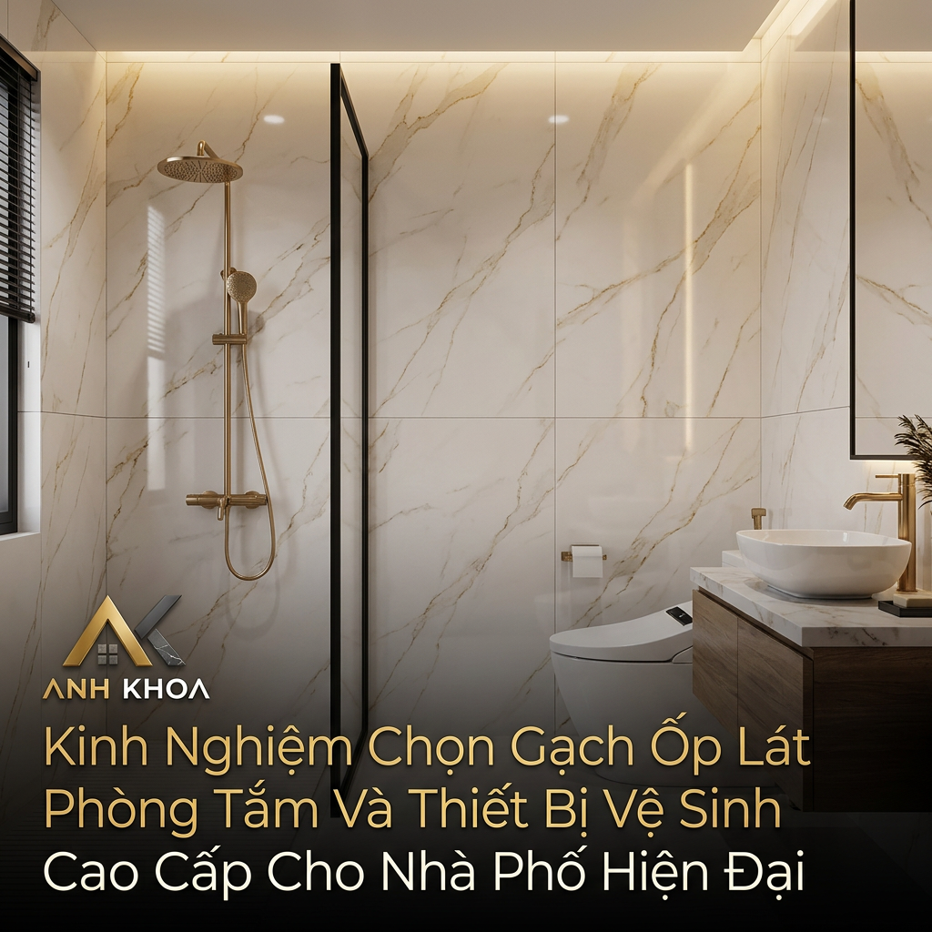 Kinh Nghiệm Chọn Gạch Ốp Lát Phòng Tắm Và Thiết Bị Vệ Sinh Cao Cấp Cho Nhà Phố Hiện Đại