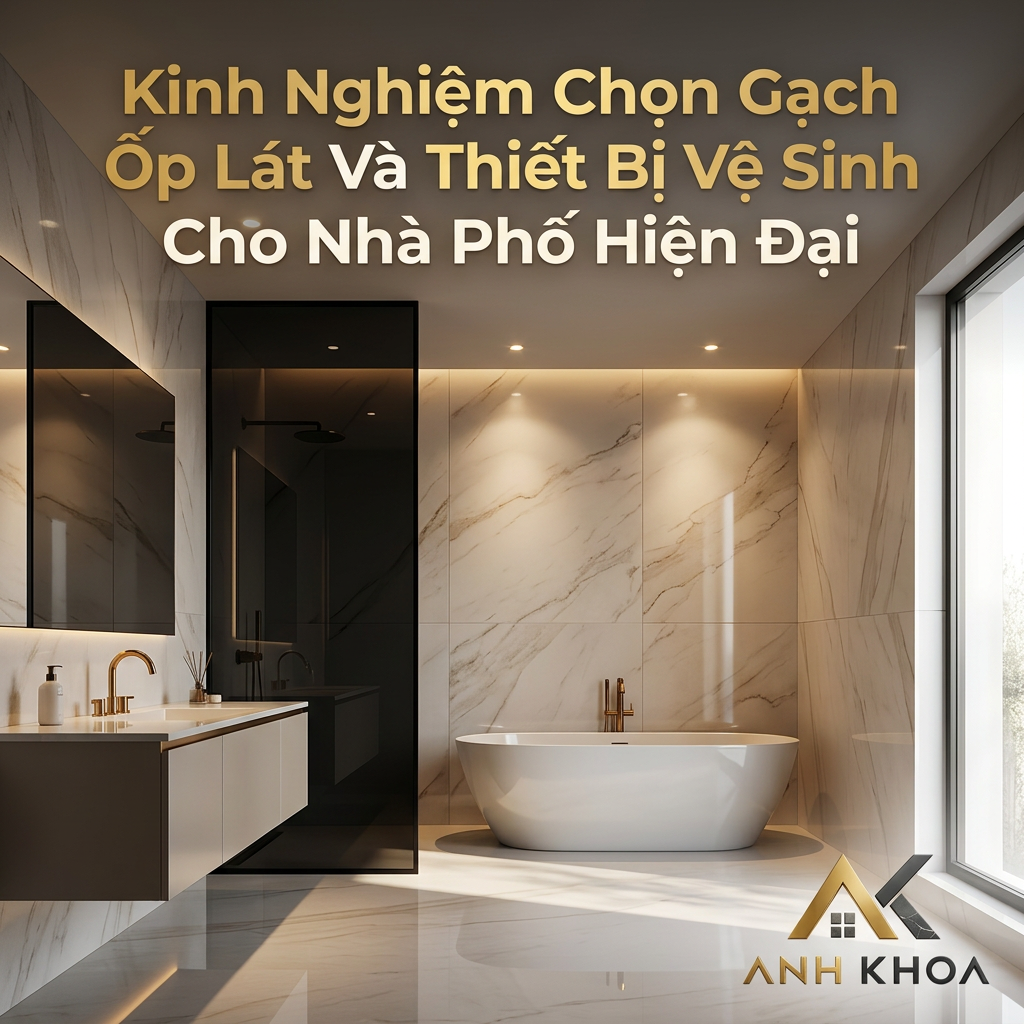 Kinh Nghiệm Chọn Gạch Ốp Lát Và Thiết Bị Vệ Sinh Cho Nhà Phố Hiện Đại
