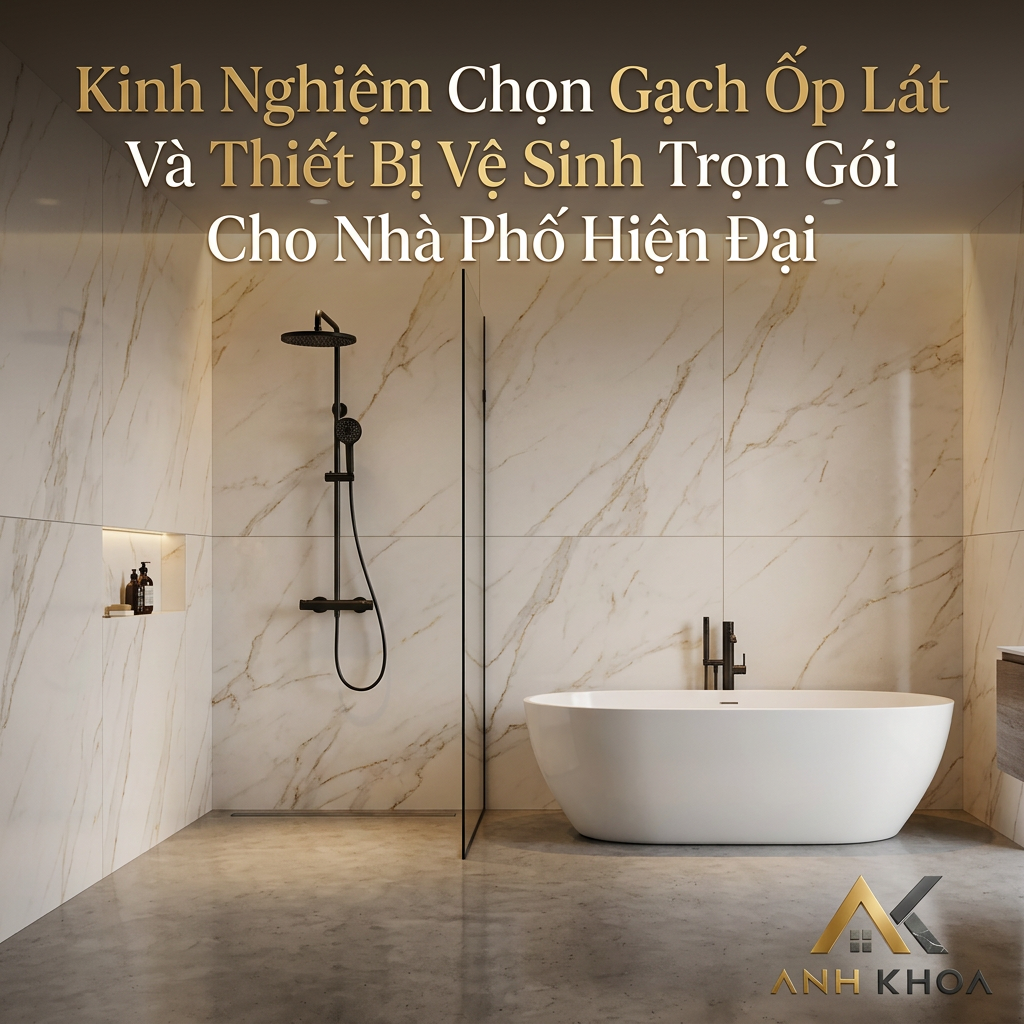Kinh Nghiệm Chọn Gạch Ốp Lát Và Thiết Bị Vệ Sinh Trọn Gói Cho Nhà Phố Hiện Đại