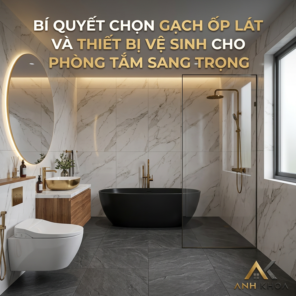 Bí Quyết Chọn Gạch Ốp Lát Và Thiết Bị Vệ Sinh Cho Phòng Tắm Sang Trọng, Hiện Đại