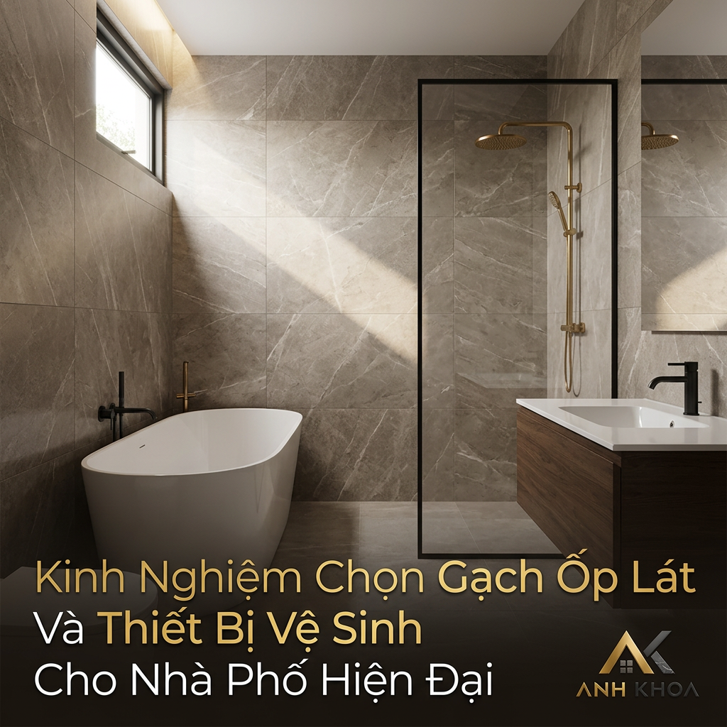 Kinh Nghiệm Chọn Gạch Ốp Lát Và Thiết Bị Vệ Sinh Cho Nhà Phố Hiện Đại