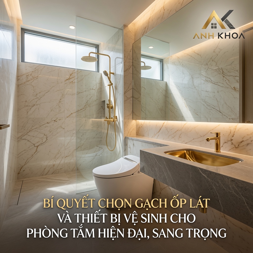 Bí Quyết Chọn Gạch Ốp Lát Và Thiết Bị Vệ Sinh Cho Phòng Tắm Hiện Đại, Sang Trọng