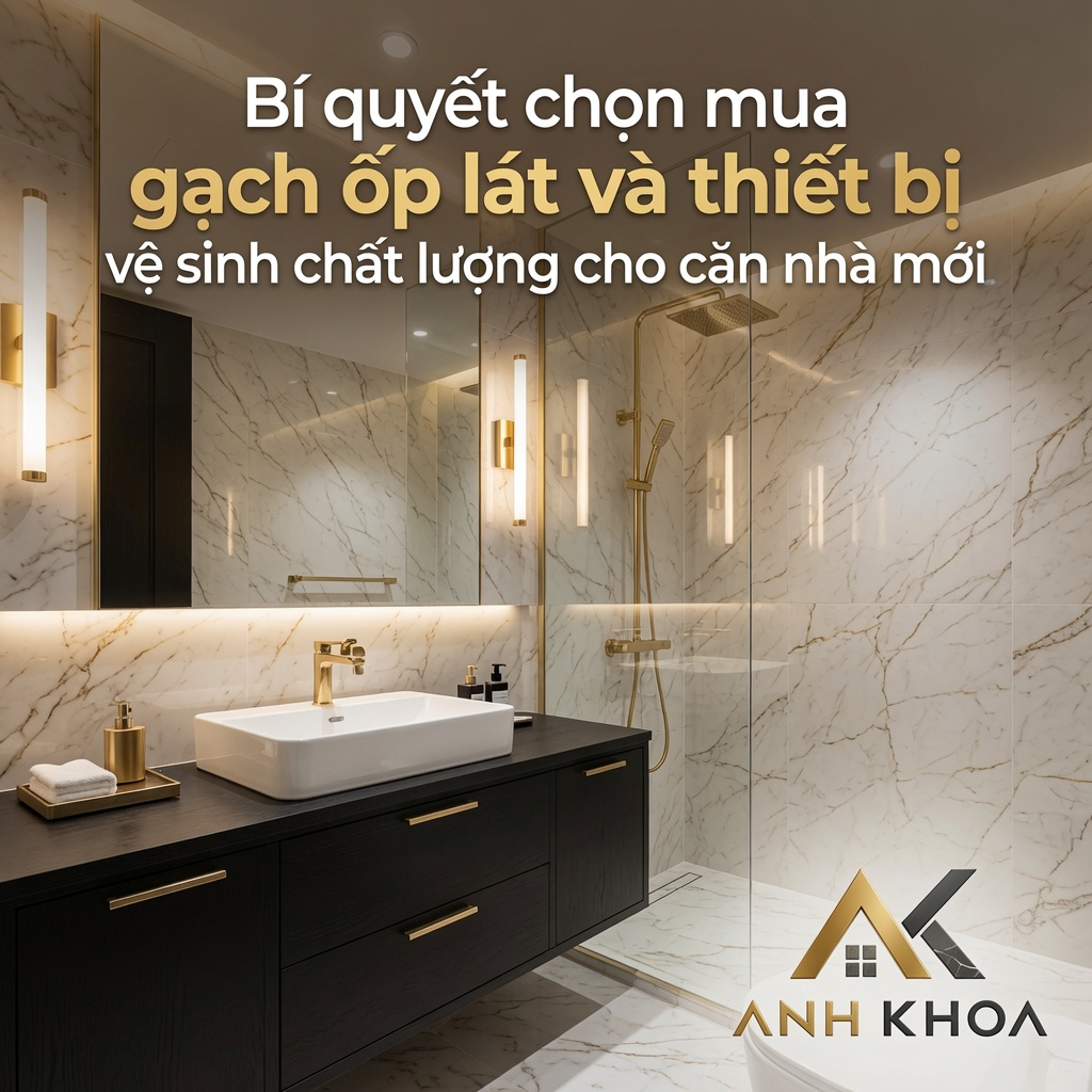 Bí quyết chọn mua gạch ốp lát và thiết bị vệ sinh chất lượng cho ngôi nhà mới