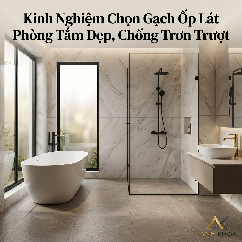 Kinh Nghiệm Chọn Gạch Ốp Lát Phòng Tắm Đẹp, Chống Trơn Trượt Và Bền Bỉ