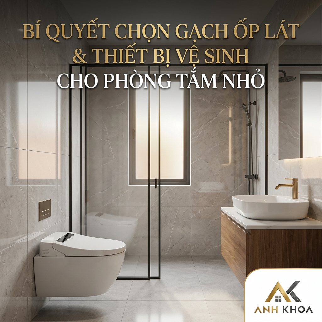 Bí Quyết Chọn Gạch Ốp Lát Và Thiết Bị Vệ Sinh Tối Ưu Cho Phòng Tắm Nhỏ Hiện Đại