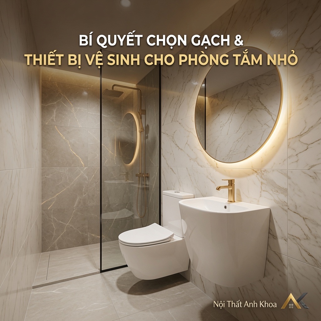 Bí Quyết Chọn Gạch Ốp Lát Và Thiết Bị Vệ Sinh Cho Nhà Tắm Nhỏ Trở Nên Rộng Rãi, Sang Trọng