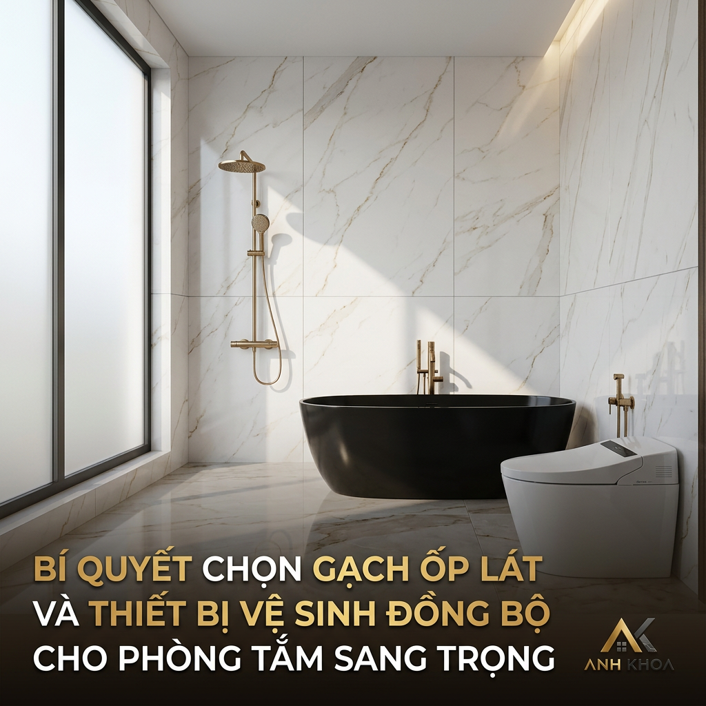 Bí Quyết Chọn Gạch Ốp Lát Và Thiết Bị Vệ Sinh Đồng Bộ Cho Phòng Tắm Sang Trọng