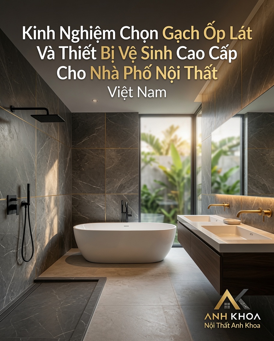 Kinh Nghiệm Chọn Gạch Ốp Lát Và Thiết Bị Vệ Sinh Cao Cấp Cho Nhà Phố Hiện Đại