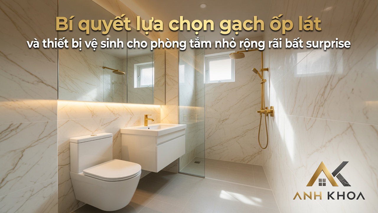 Bí quyết lựa chọn gạch ốp lát và thiết bị vệ sinh cho phòng tắm nhỏ rộng rãi bất ngờ
