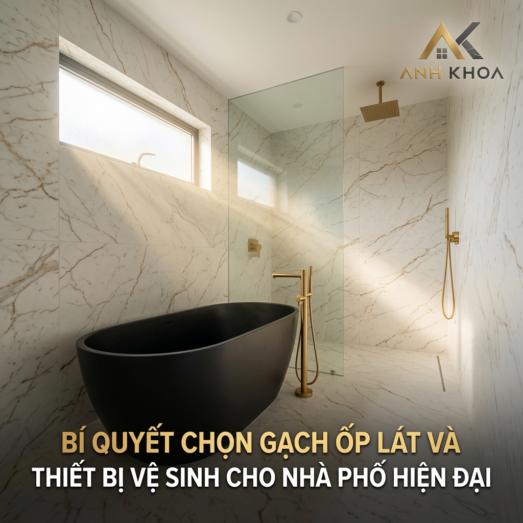 Bí Quyết Chọn Gạch Ốp Lát Và Thiết Bị Vệ Sinh Cho Nhà Phố Hiện Đại